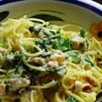 明太子スパゲティ 葱とチーズのクリームソース