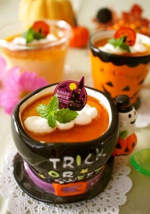 ハロウィンのパンプキンプリン-レシピのメイン写真