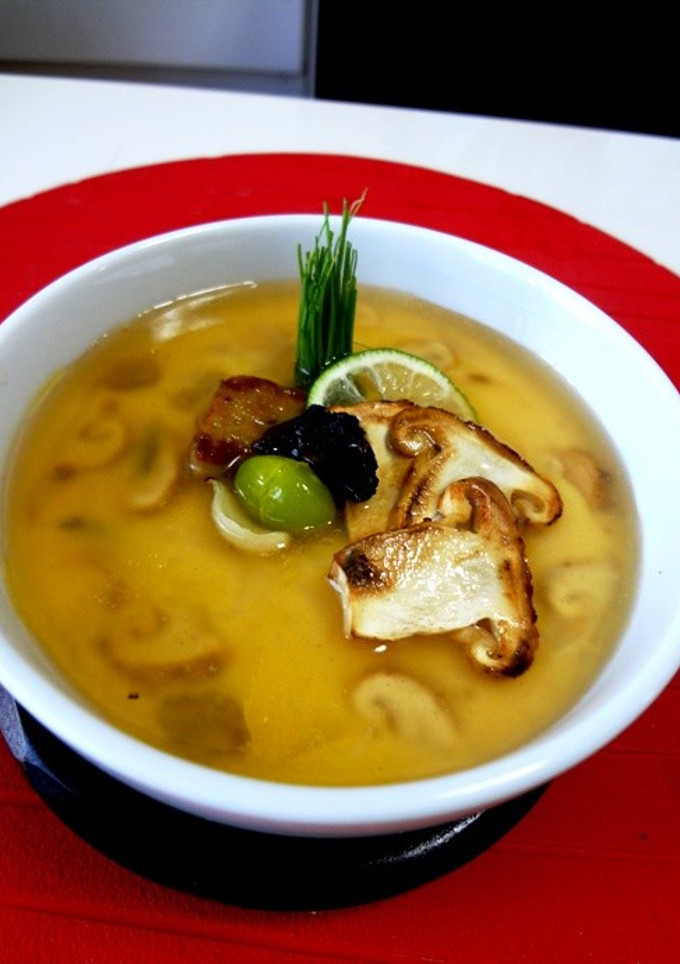 【蒟蒻麺】松茸と三大珍味の苧環蒸し-レシピのメイン写真