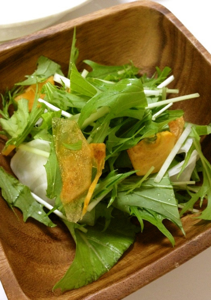 ☆柿 と かぶ と みず菜 の サラダ☆-レシピのメイン写真