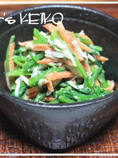 春菊とにんじんとしらすのごまだれあえ-レシピのメイン写真