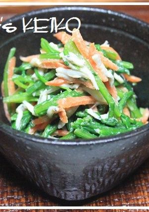 春菊とにんじんとしらすのごまだれあえ-レシピのメイン写真
