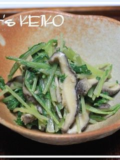 水菜としいたけのごまだれあえ-レシピのメイン写真