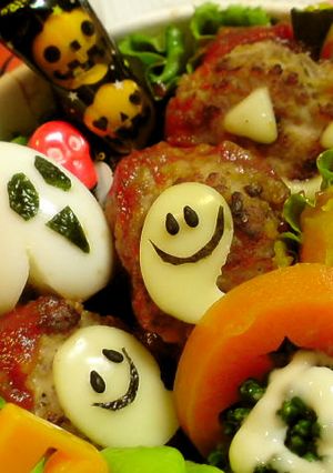 ハロウィン☆チーズでオバケ ハンバーグ-レシピのメイン写真