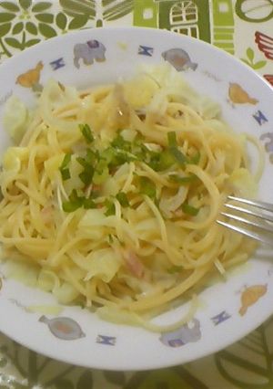 レンジで簡単調理　　バターポン酢のパスタ-レシピのメイン写真