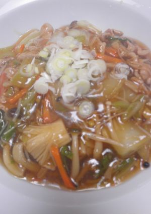 白菜・豚肉・えのき入りあんかけ皿うどん-レシピのメイン写真