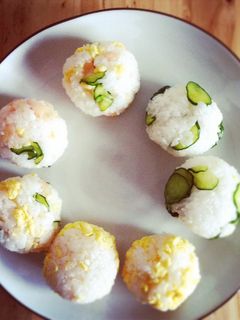 新生姜で☆3色ちらしおにぎり☆-レシピのメイン写真