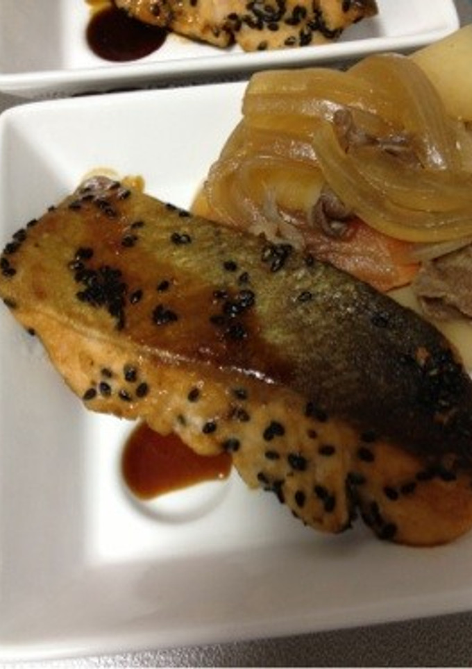 鮭の黒ごま照り焼き-レシピのメイン写真