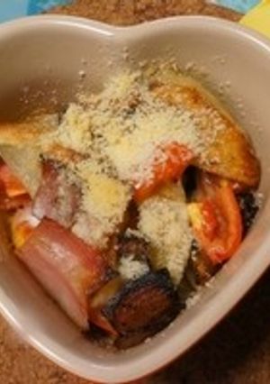 ジャガベーコントマトパルメザンチーズ焼き-レシピのメイン写真