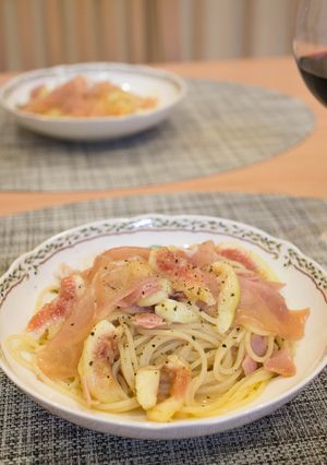 いちじくと生ハムのパスタ。-レシピのメイン写真