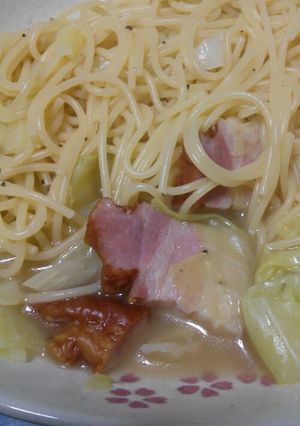 簡単！キャベツ生姜スープパスタ-レシピのメイン写真
