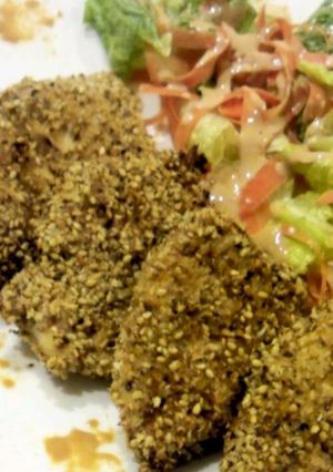 節約&ヘルシー♪鶏ムネのゴマパン粉焼-レシピのメイン写真