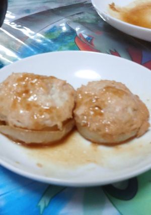 玉ねぎの肉詰め♪バターしょうゆ味♪-レシピのメイン写真