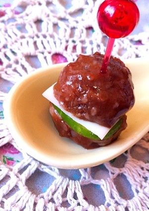 キャラ弁に！ミートボールdeバーガー☆-レシピのメイン写真