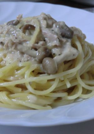 ツナとしめじのクリームパスタ-レシピのメイン写真