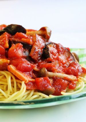 なすとしめじのトマトソースパスタ-レシピのメイン写真