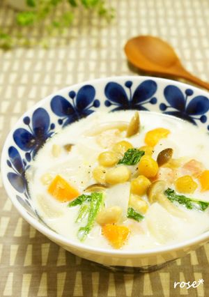 ❀かぶとお豆の味噌ミルクスープ❀-レシピのメイン写真