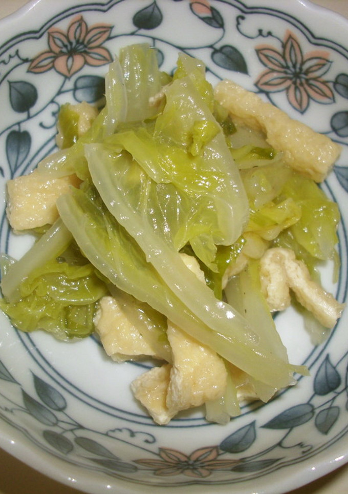 白菜とうす揚げの煮物-レシピのメイン写真
