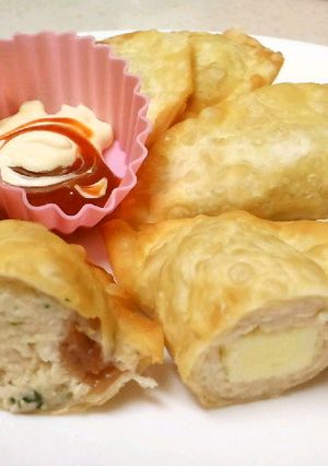 お弁当にも♪梅肉inチキンナゲット餃子-レシピのメイン写真
