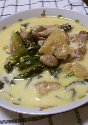 チキンとほうれん草＆青梗菜のクリーム煮♪-レシピのメイン写真