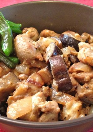なすとチキンのポン酢マヨ丼-レシピのメイン写真