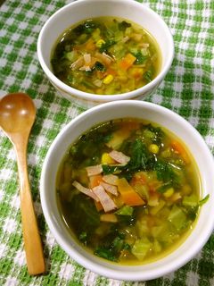 ダイエット!レタスの硬い外葉スープ-レシピのメイン写真