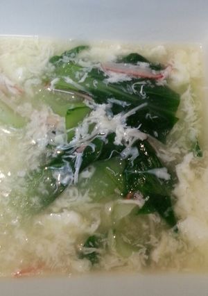 味染みるチンゲン菜の卵白あんかけ-レシピのメイン写真