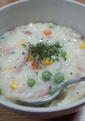 朝食に簡単豆乳のリゾット風-レシピのメイン写真