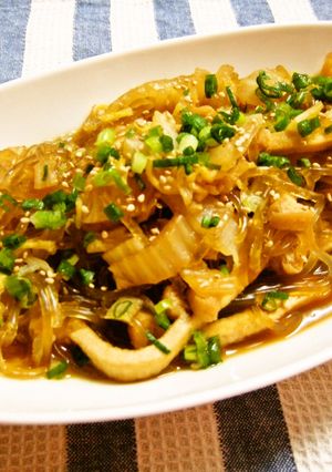 白菜と春雨の炒め物　すき焼き風-レシピのメイン写真
