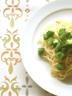 たらこパスタのオクラ乗せ-レシピのメイン写真