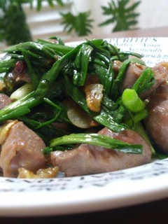 砂肝と分葱のにんにく炒め。-レシピのメイン写真