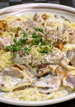 スモークチキンときのこのクリームパスタ♪-レシピのメイン写真