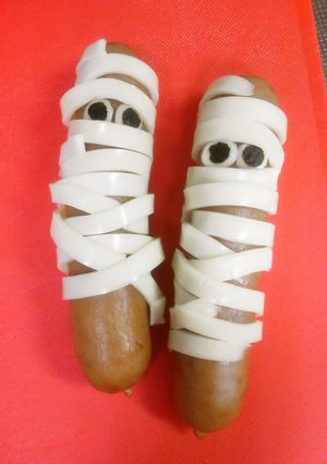 ハロウィン☆キャラ弁ミイラウィンナー-レシピのメイン写真