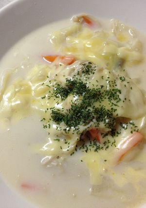 ☆鮭の塩麹豆乳スープ☆チーズのせ♥-レシピのメイン写真