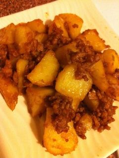 <給食の味>揚げじゃがいものそぼろ煮-レシピのメイン写真