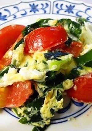 わかめとトマトのスクランブル卵-レシピのメイン写真