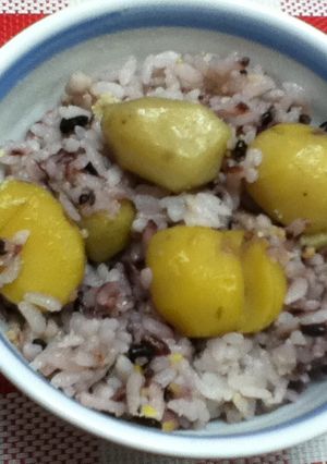 冷凍栗で塩麹入りで作っちゃう栗雑穀ごはん-レシピのメイン写真