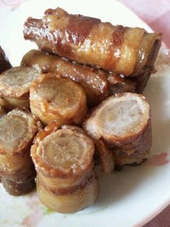 ごぼうの豚肉巻き煮-レシピのメイン写真