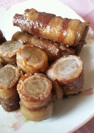 ごぼうの豚肉巻き煮-レシピのメイン写真