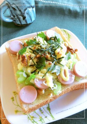 魚ニソ×しらす×セロリのトースト-レシピのメイン写真