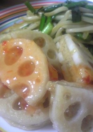 レンコンはさみ焼き　スイートチリソース-レシピのメイン写真