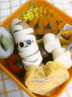 ハロウィン☆キャラ弁かぼちゃ煮でランタン-レシピのメイン写真