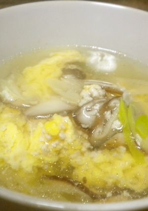ガラスープ(挽肉と椎茸の卵スープ)-レシピのメイン写真