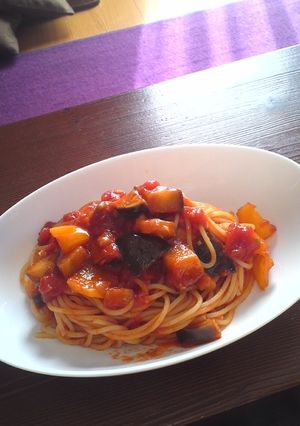 ラタトゥイユみたいなトマトパスタ-レシピのメイン写真