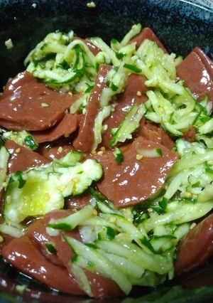 赤蒟蒻の胡瓜和え-レシピのメイン写真