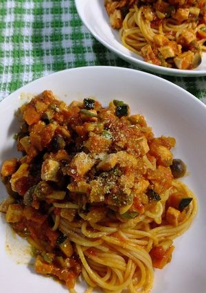 鶏ムネ肉のヘルシー秋パスタ-レシピのメイン写真