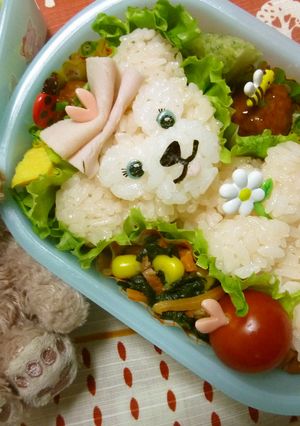 キャラ弁 シェリーメイの花畑弁当-レシピのメイン写真