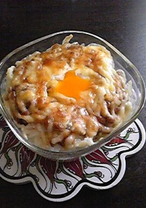 半熟卵の納豆&チーズ焼きご飯-レシピのメイン写真