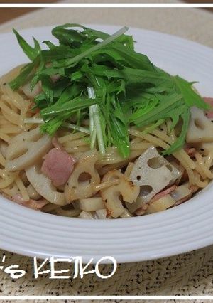ベーコンとレンコンのスパゲティ-レシピのメイン写真