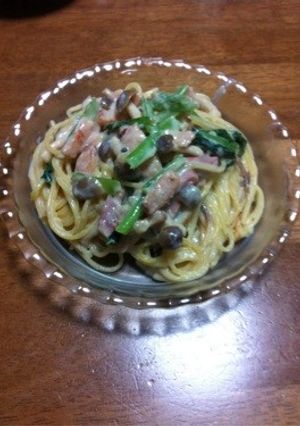 豆乳でカルボナーラ風パスタ！！-レシピのメイン写真